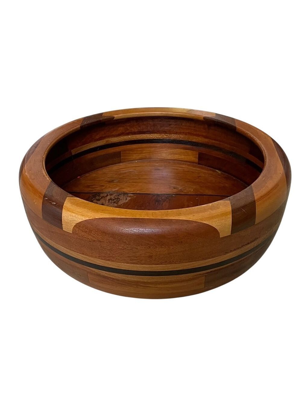 Vintage Handcrafted Wooden Bowl Brown